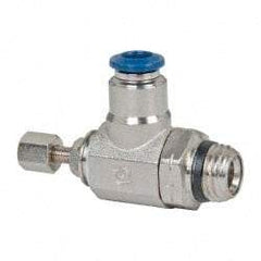 Value Collection - 145 Max psi, Meter Out Screw Adjusted Flow Control Valve - Buna N O Ring, 1/4" Tube Outside Diam - Industrial Tool & Supply