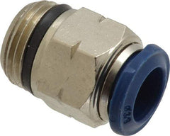Value Collection - 3/8" Outside Diam, 3/8 Universal, Nickel Plated Brass Push-to-Connect Tube Male Connector - 250 Max psi, Tube to Universal Thread Connection, Buna O-Ring - Industrial Tool & Supply
