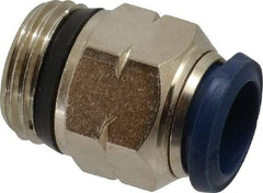Value Collection - 1/2" Outside Diam, 1/2 Universal, Nickel Plated Brass Push-to-Connect Tube Male Connector - 250 Max psi, Tube to Universal Thread Connection, Buna O-Ring - Industrial Tool & Supply