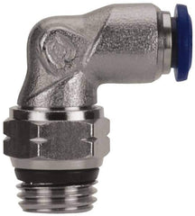 Value Collection - 1/2" Outside Diam, 1/4 Universal, Nickel Plated Brass Push-to-Connect Tube Male Swivel Elbow - 250 Max psi, Tube to Universal Thread Connection, Buna O-Ring - Industrial Tool & Supply