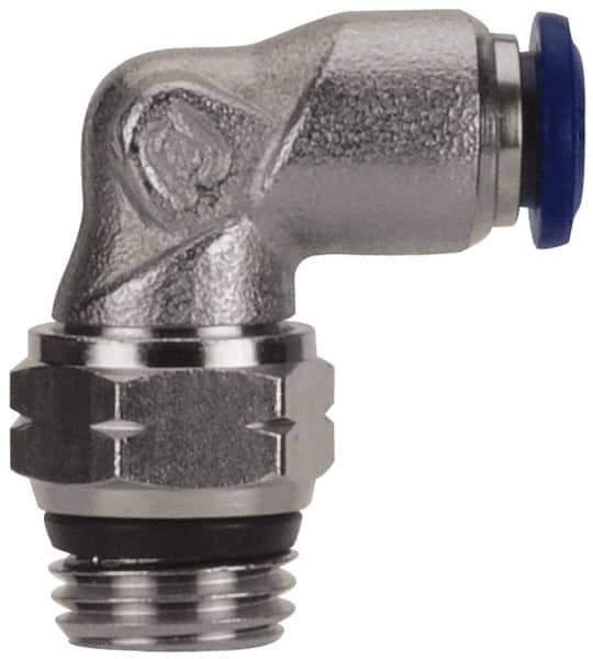 Value Collection - 5/16" Outside Diam, 1/4 Universal, Nickel Plated Brass Push-to-Connect Tube Male Swivel Elbow - 250 Max psi, Tube to Universal Thread Connection, Buna O-Ring - Industrial Tool & Supply