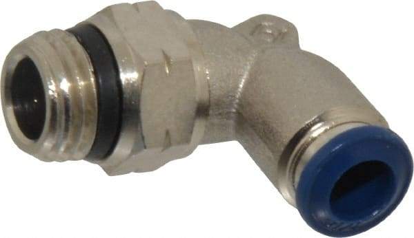 Value Collection - 1/4" Outside Diam, 1/4 Universal, Nickel Plated Brass Push-to-Connect Tube Male Swivel Elbow - 250 Max psi, Tube to Universal Thread Connection, Buna O-Ring - Industrial Tool & Supply