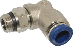 Value Collection - 3/8" Outside Diam, 1/4 Universal, Nickel Plated Brass Push-to-Connect Tube Male Swivel Elbow - 250 Max psi, Tube to Universal Thread Connection, Buna O-Ring - Industrial Tool & Supply