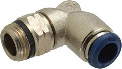 Value Collection - 3/8" Outside Diam, 3/8 Universal, Nickel Plated Brass Push-to-Connect Tube Male Swivel Elbow - 250 Max psi, Tube to Universal Thread Connection, Buna O-Ring - Industrial Tool & Supply