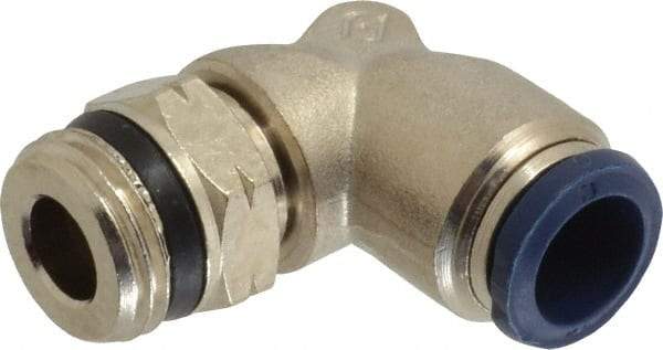 Value Collection - 1/2" Outside Diam, 1/2 Universal, Nickel Plated Brass Push-to-Connect Tube Male Swivel Elbow - 250 Max psi, Tube to Universal Thread Connection, Buna O-Ring - Industrial Tool & Supply