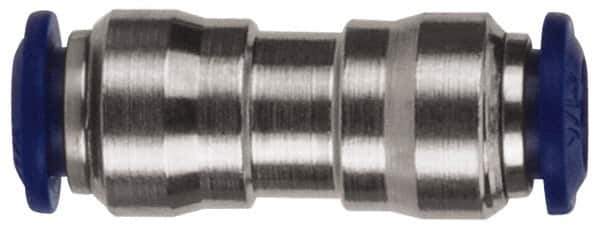 Value Collection - 3/8 x 1/2" Outside Diam, Nickel Plated Brass Push-to-Connect Tube Union - 250 Max psi, Tube to Tube Connection, Buna O-Ring - Industrial Tool & Supply