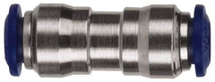 Value Collection - 3/8 x 1/2" Outside Diam, Nickel Plated Brass Push-to-Connect Tube Union - 250 Max psi, Tube to Tube Connection, Buna O-Ring - Industrial Tool & Supply
