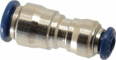 Value Collection - 1/4 x 5/32" Outside Diam, Nickel Plated Brass Push-to-Connect Tube Union - 250 Max psi, Tube to Tube Connection, Buna O-Ring - Industrial Tool & Supply