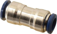 Value Collection - 3/8" Outside Diam, Nickel Plated Brass Push-to-Connect Tube Union - 250 Max psi, Tube to Tube Connection, Buna O-Ring - Industrial Tool & Supply