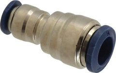 Value Collection - 3/8 x 1/4" Outside Diam, Nickel Plated Brass Push-to-Connect Tube Union - 250 Max psi, Tube to Tube Connection, Buna O-Ring - Industrial Tool & Supply
