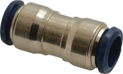 Value Collection - 1/2" Outside Diam, Nickel Plated Brass Push-to-Connect Tube Union - 250 Max psi, Tube to Tube Connection, Buna O-Ring - Industrial Tool & Supply
