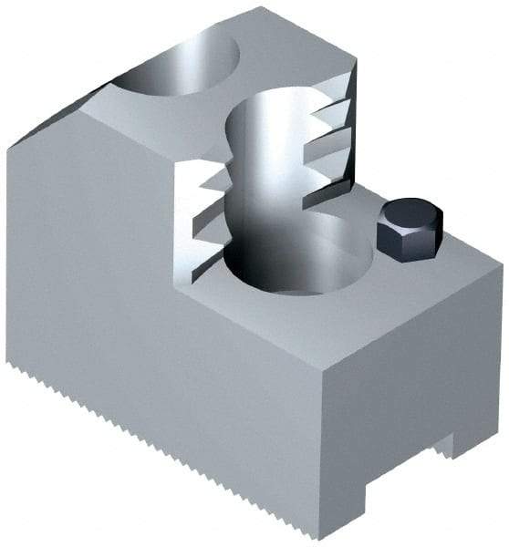 Schunk - 165 to 209.95mm Chuck Diam Compatibility, Steel 1.5mm x 60° Serrated Hard Lathe Top Jaws - 14mm Groove Width, 35mm Wide x 2-5/64" High - Industrial Tool & Supply