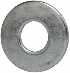 Value Collection - 1" Screw, Grade 2 Steel USS Flat Washer - 1.055" ID x 2.53" OD, 0.192" Thick, Zinc-Plated Finish - Industrial Tool & Supply