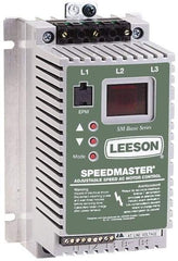 Leeson - Single Phase, 208-240 Volt, 1/2 hp, Frequency Drive, Inverter & Speed Control - 3.64" Wide x 3.26" Deep x 5-3/4" High, Open Chassis - Industrial Tool & Supply