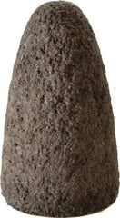 Norton - Type 16, 1-3/4" Max Diam, 3" Head Thickness, 24 Grit Cone - Aluminum Oxide, Very Coarse Grade, 3/8-24 Shank Thread - Industrial Tool & Supply