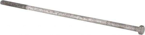 Value Collection - 7/8-9 Thread, 28" Length Under Head, Steel Hex Head Bolt - Hot Dipped Galvanized Coated, UNC Thread, ASTM A307, Grade 2 - Industrial Tool & Supply