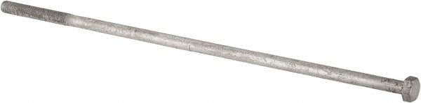 Value Collection - 7/8-9 Thread, 30" Length Under Head, Steel Hex Head Bolt - Hot Dipped Galvanized Coated, UNC Thread, ASTM A307, Grade 2 - Industrial Tool & Supply
