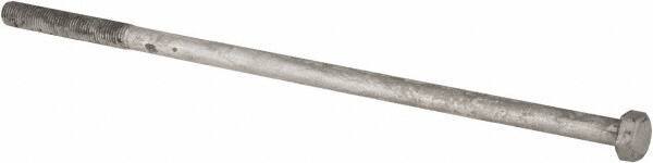 Value Collection - 1-8 Thread, 26" Length Under Head, Steel Hex Head Bolt - Hot Dipped Galvanized Coated, UNC Thread, ASTM A307, Grade 2 - Industrial Tool & Supply