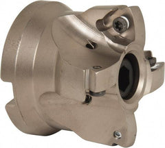 Seco - 4 Inserts, 1.34" Cutter Diam, 0.08" Max Depth of Cut, Indexable High-Feed Face Mill - 3/4" Arbor Hole Diam, 0.32" Keyway Width, 1.6" High, R220.21 Toolholder, 218.19-160.. Inserts, Series R220.21 - Industrial Tool & Supply