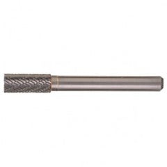 SB-2 Double Cut Solid Carbide Bur-Cylindrical with End Cut - Industrial Tool & Supply