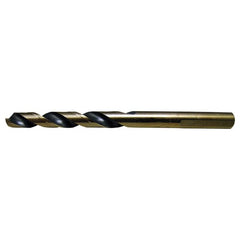 29/64 RHS / RHC HSS 135 Degree Split Point Heavy Duty Mechanics Length Drill - Black & Gold - Exact Industrial Supply