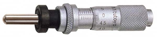 Mitutoyo - 13mm, 0.5118 Inch Thimble, 0.1969 Inch Diameter x 17.5mm Long Spindle, Mechanical Micrometer Head - Industrial Tool & Supply