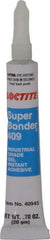 Loctite - 0.70 oz Tube Clear Instant Adhesive - Series 409, 75 sec Working Time, 24 hr Full Cure Time, Bonds to Metal, Plastic & Rubber - Industrial Tool & Supply