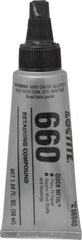 Loctite - 50 mL Tube, Silver, High Strength Paste Retaining Compound - Series 660, 24 hr Full Cure Time, Heat Removal - Industrial Tool & Supply