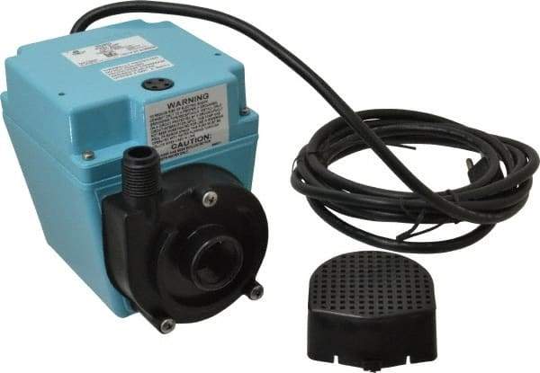 Little Giant Pumps - 670 GPH, 1/15 HP, 8.8 psi, Aluminum Miniature Submersible Pump - 3/4 Inch Inlet, 1/2 Inch MNPT Outlet, 10 Ft. Long Power Cord, 2.5 Amp - Industrial Tool & Supply