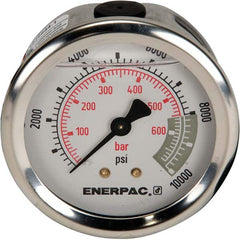 Enerpac - Hydraulic Pressure Gages & Adapters Type: Glycerine Filled Pressure Rating: 10000 - Industrial Tool & Supply