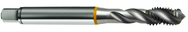 M2.3x0.40 6H 3-Flute Cobalt Yellow Ring Semi-Bottoming 40 degree Spiral Flute Tap-Bright - Industrial Tool & Supply