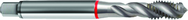 M8x1.25 6H 3-Flute Cobalt Red Ring Semi-Bottoming 40 degree Spiral Flute Tap-Bright - Industrial Tool & Supply