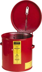 Justrite - 2 Gallon Capacity, 24-Gauge Coated Steel Body, Red Dip Tank - 10 Inch High x 9-3/8 Inch Diameter - Industrial Tool & Supply