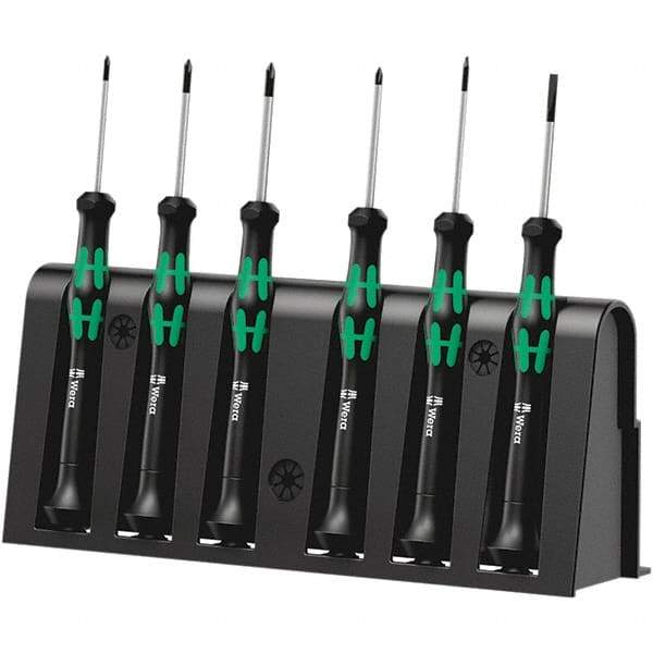 Wera - Screwdriver Sets Screwdriver Types Included: Phillips; Slotted; Microstix Number of Pieces: 6 - Industrial Tool & Supply