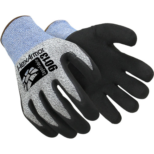 9000 Series HPPE Fiberglass Shell with Sandy Nitrile Palm Dip Size S