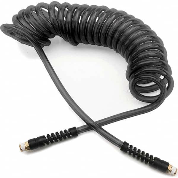 Parker - Coiled & Self-Storing Hose Inside Diameter (Inch): 1/4 Material: 95A Shore Durometer Polyurethane - Industrial Tool & Supply
