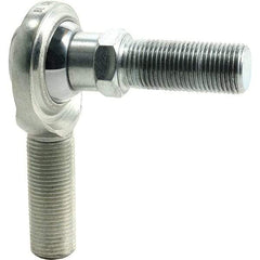 Tritan - 1/4" ID, 2,225 Lb Max Static Cap, Male Spherical Rod End - 1/4-28 RH, 3/8" Shank Diam, 1" Shank Length, Zinc Plated Carbon Steel with PTFE Lined Chrome Steel Raceway - Industrial Tool & Supply