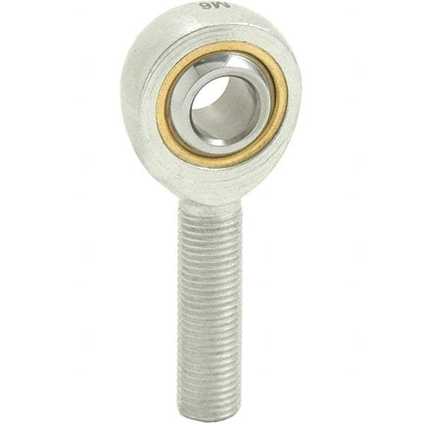 Tritan - 3/4" ID, 3-3/4" Max OD, 11,550 Lb Max Static Cap, Male Spherical Rod End - 3/4-16 RH, 7/8" Shank Diam, 1-3/4" Shank Length, Zinc Plated Carbon Steel with Sintered Oil Impregnated Bronze Raceway - Industrial Tool & Supply