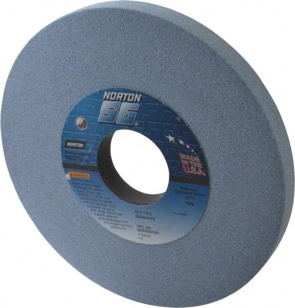 Norton - 12" Diam x 3" Hole x 1" Thick, K Hardness, 46 Grit Surface Grinding Wheel - Ceramic, Type 1, Coarse Grade, 2,070 Max RPM, Vitrified Bond, No Recess - Industrial Tool & Supply