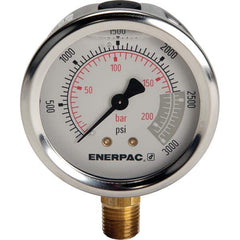 Enerpac - Hydraulic Pressure Gages & Adapters Type: Glycerine Filled Pressure Rating: 3000 - Industrial Tool & Supply