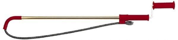 Ridgid - 1/2 Inch Cable Diameter, Compression Wrapped Inner Core, Closet and Drain Auger - Bulb Cable Head Style - Industrial Tool & Supply