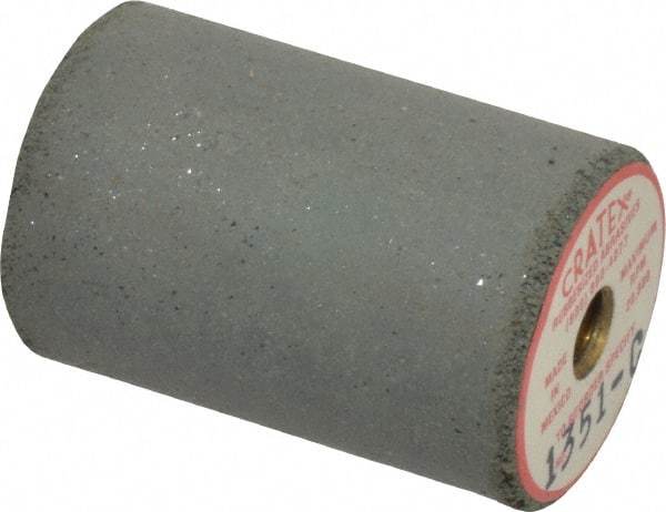 Cratex - 1" Max Diam x 1-1/2" Long, Cylinder, Rubberized Point - Coarse Grade, Silicon Carbide, 1/4" Arbor Hole, Unmounted - Industrial Tool & Supply