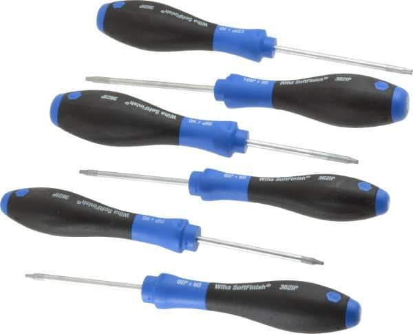 Wiha - 6 Piece TorxPlus Screwdriver Set - Bit Sizes: Torx IP6, IP7, IP8, IP9, IP10 & IP15 - Industrial Tool & Supply
