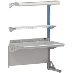LISTA - 72 Wide x 30" Deep x 84" High, Plastic Laminate Workstation - Fixed Legs, Classic Blue - Industrial Tool & Supply