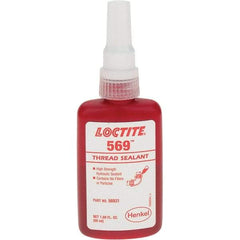 Loctite - 50 mL Bottle, Red Low Strength Threadlocker - Series 569 - Industrial Tool & Supply