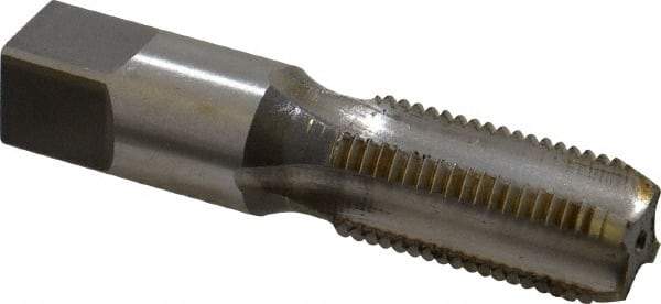 Reiff & Nestor - 1/4-18 NPS Thread, 4 Flute Standard Pipe Tap - 2-7/16" OAL, 1-1/16" Thread Length, 9/16" Shank Diam, Bright Finish, High Speed Steel - Exact Industrial Supply