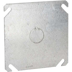Hubbell-Raco - Steel Electrical Box Flat Cover - Industrial Tool & Supply