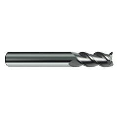 1/4" Dia. - 2-1/2" OAL - 45° Helix Bright Carbide End Mill - 3 FL - Industrial Tool & Supply