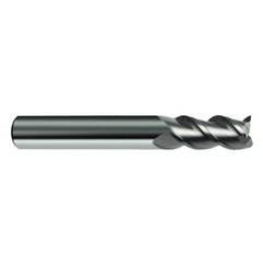 1/4" Dia. - 2-1/2" OAL - 45° Helix Bright Carbide End Mill - 3 FL - Industrial Tool & Supply