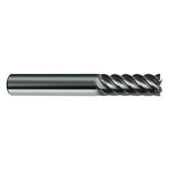 1/4" Dia. - 2-1/2" OAL - 45° Helix Bright Carbide End Mill - 6 FL - Industrial Tool & Supply